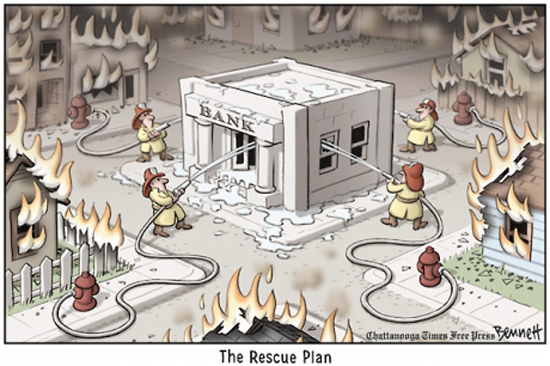 die bank wird gerettet