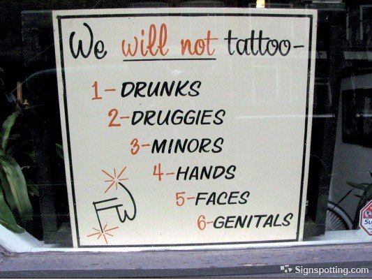 Ich kann nicht ein Tattoo für einen Grund