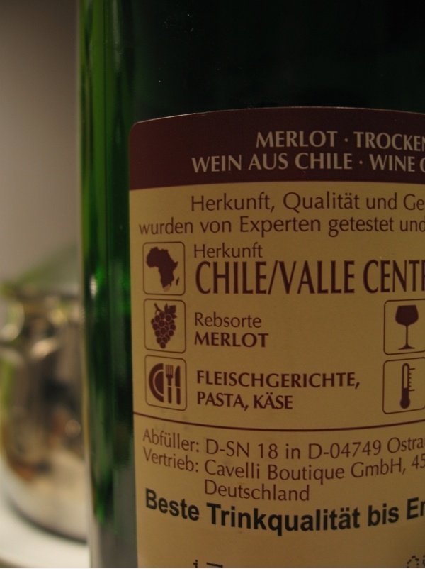 Wein aus Chile ...