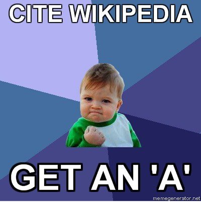Cite Wikipedia. Holen Sie sich einen 'A'.