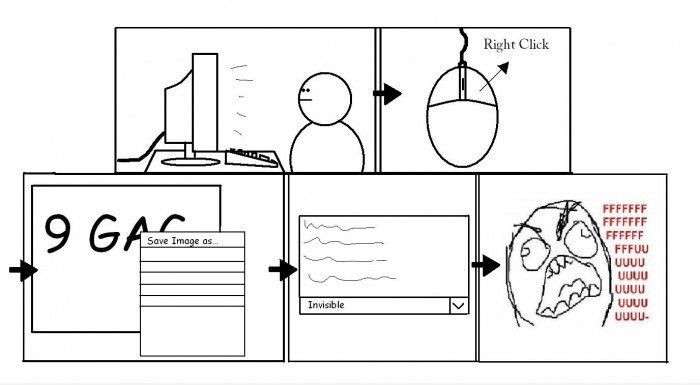 Der Versuch, 9gag Bilder speichern ...