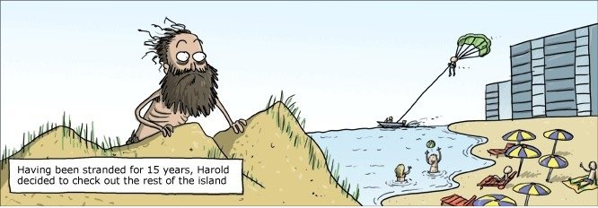 Gestrandet.