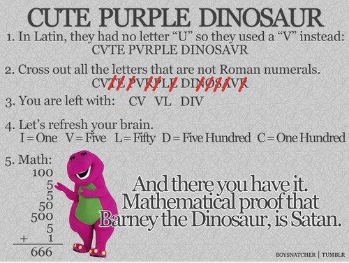 Beweis dafür, dass Barney Satan