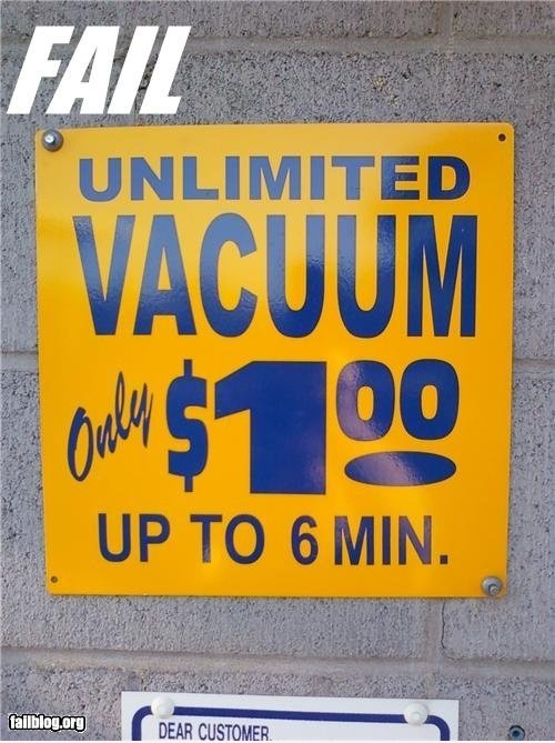 Unbegrenzte Vacuum FAIL