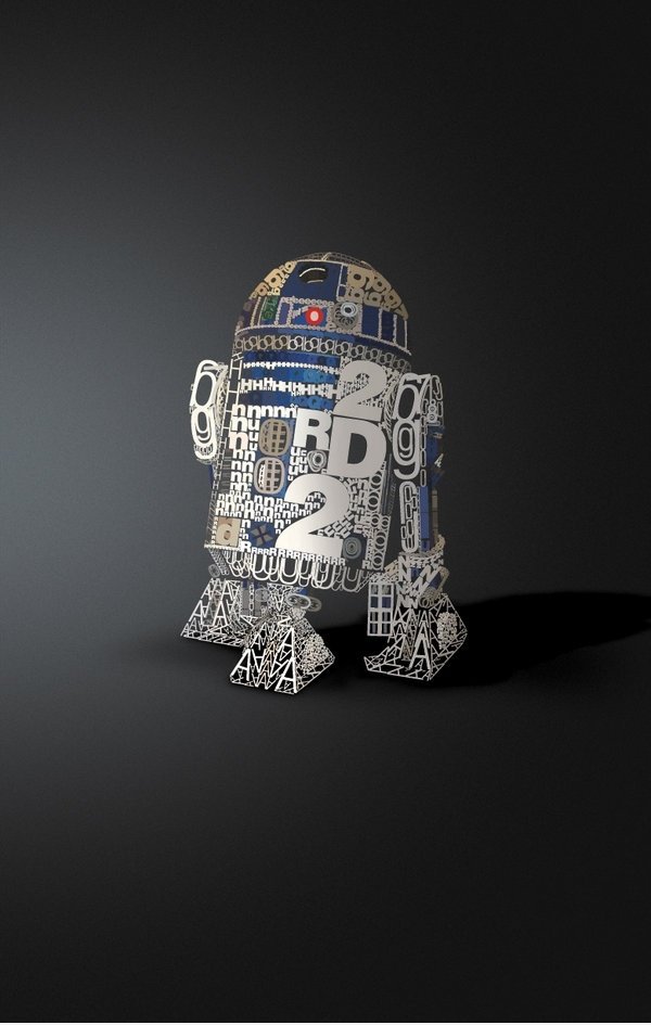 R2D2 in Helvetica