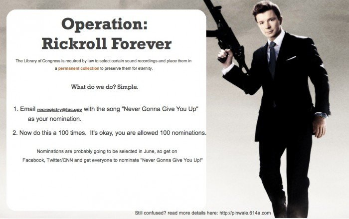 ➠ Eine Rickroll je nach ...