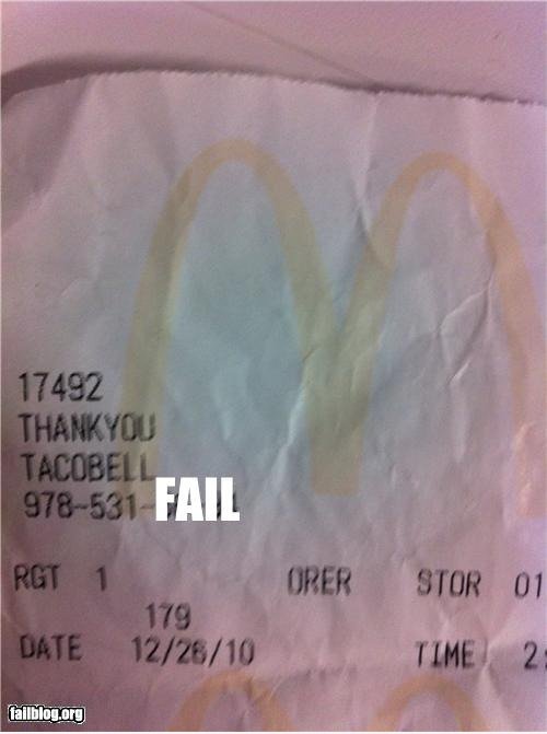 Receipt FAIL