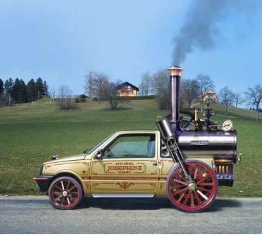 Steampunk Car spotted in Norwegen