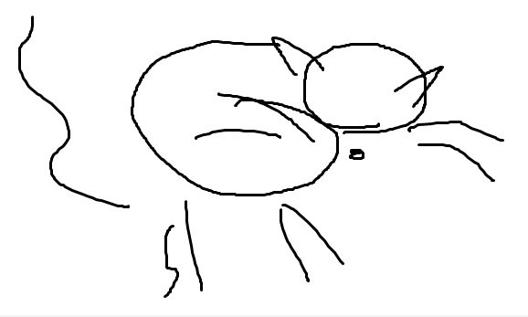Öffnen Sie MS Paint und zeichnen Sie eine Katze mit geschlossenen Augen