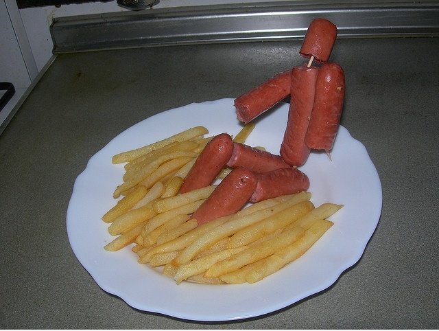Sitzen mit Kartoffeln