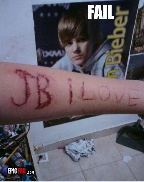 Justin Bieber Fan Fail