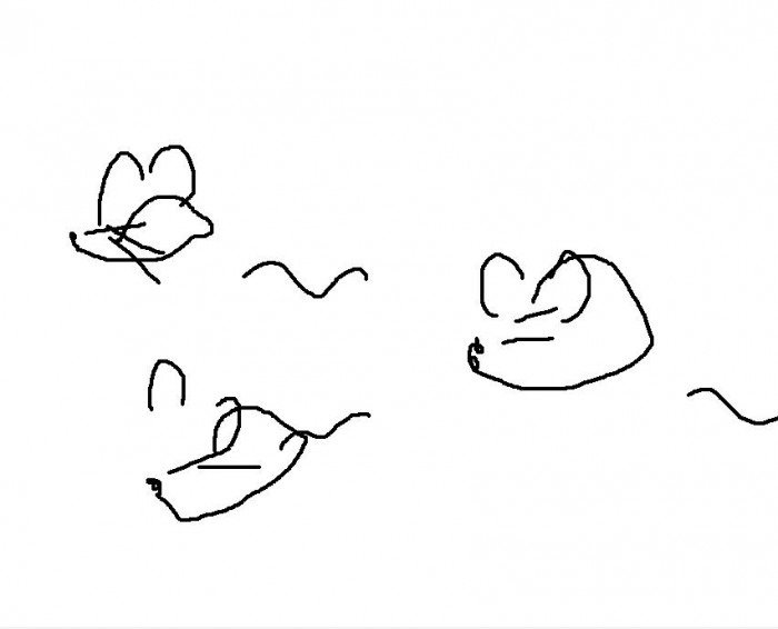 Open "Paint" zu ziehen 3 Nager mit geschlossenen Augen = 3 Blind Mice