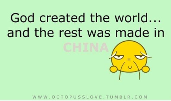 gott erschuff die welt und der rest in china