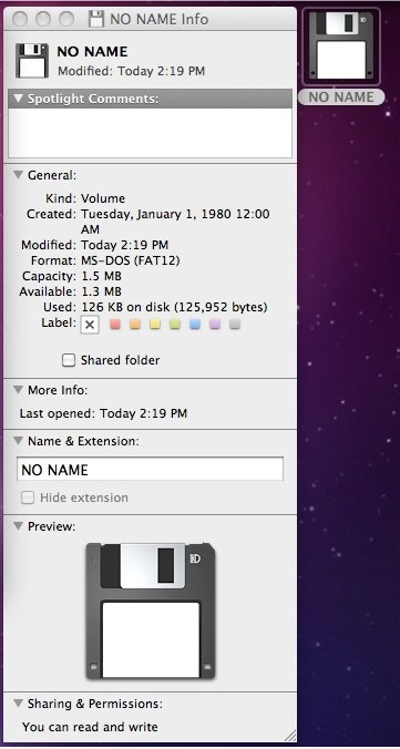 Floppy Disk auf einem iMac