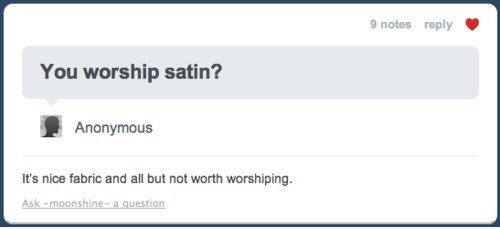 Sie verehren satin?