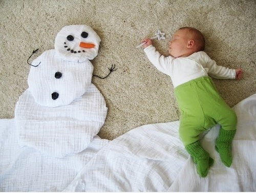 Schneemann und Baby