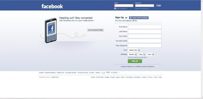 Facebook: sign-up oder ...