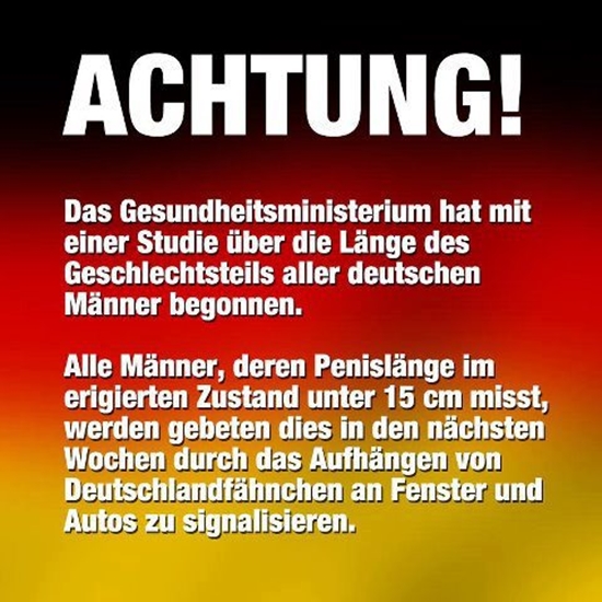 ACHTUNG, an alle Männer