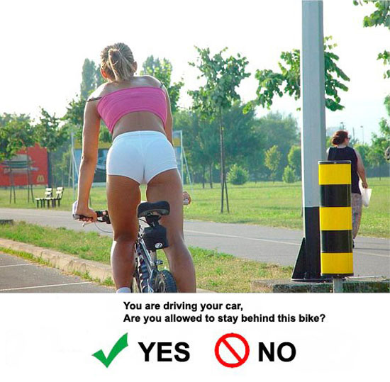 Ist es erlaubt hinter dem Fahrrad herzufahren ?