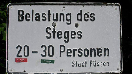 Belastung des Steges
