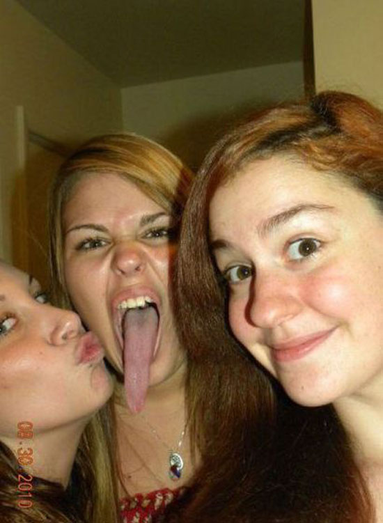 chick with crazy tongue