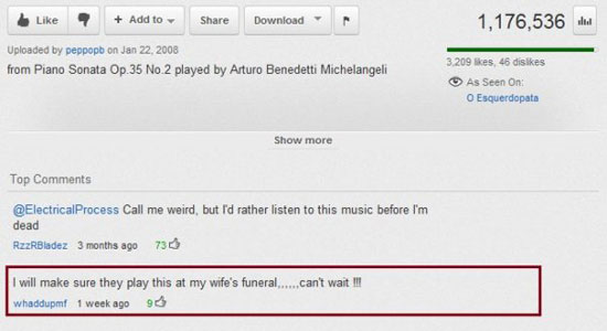 damn youtube comments