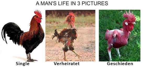 Das Leben eines Mannes in drei Bildern