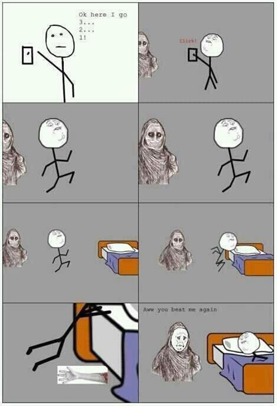 Das Licht abdrehen, bevor man zu Bett geht - Rage Comic Bild
