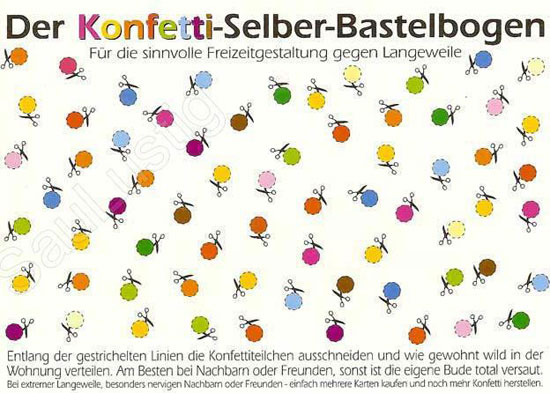 Der Konfetti Bastelbogen