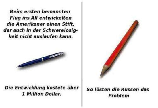 Der Unterschied zwischen Amerikaner und Russen im All - WinFail Bild