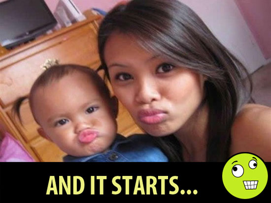 duckface in training