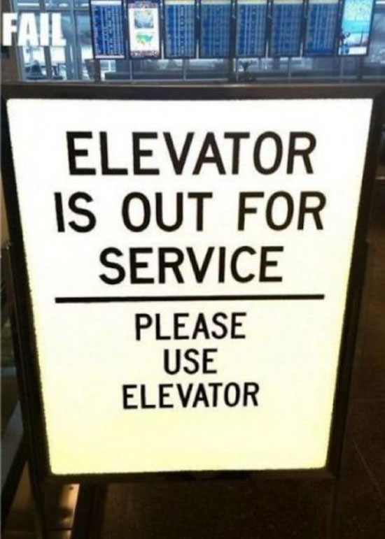 elevator is out for service