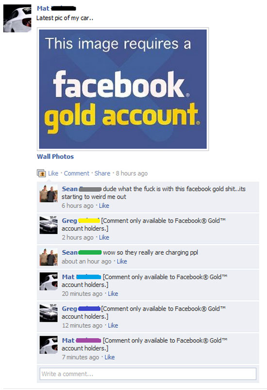 Facebook Gold Trolling