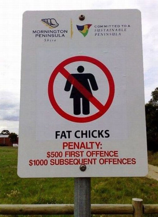fat chicks not allowed