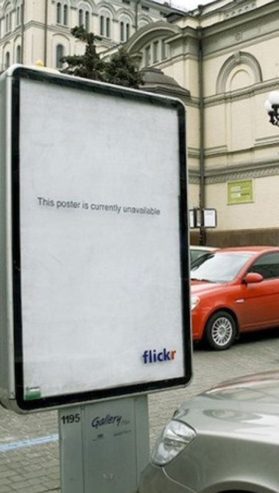 fehlermeldung bei werbeplakat