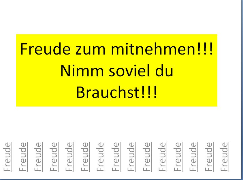 freude zum mitnehmen