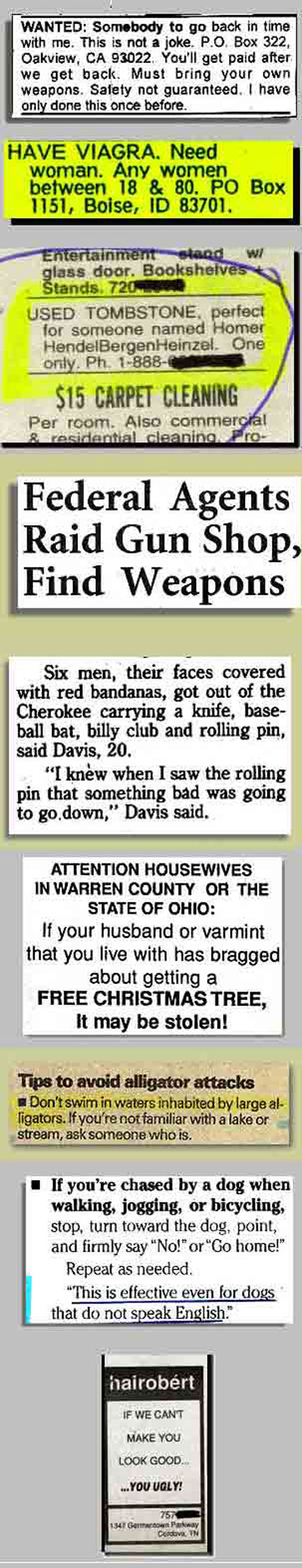 funny newspaper ads 4607