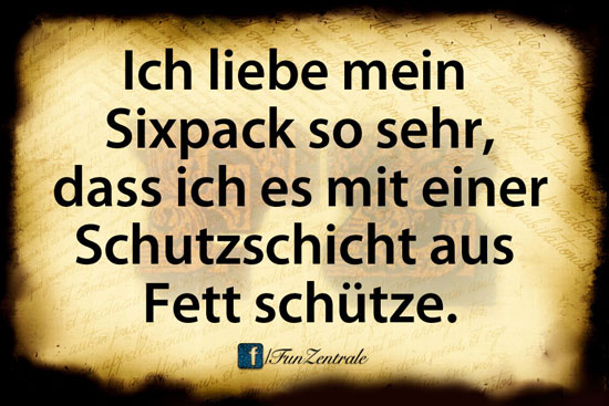 FunZentrale Spruch Sixpack Fett