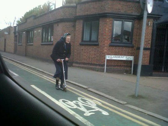 grandma on scooter