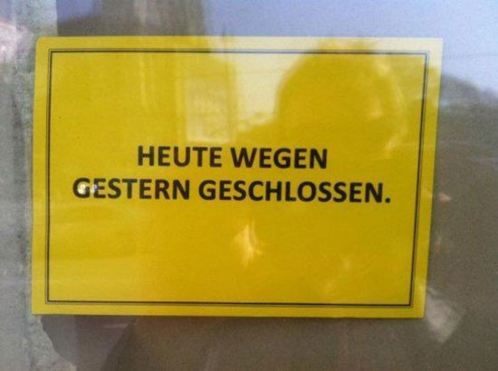 Heute wegen...
