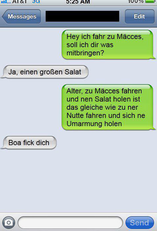 Hey ich fahr zu Mäcces - SMS FAIL