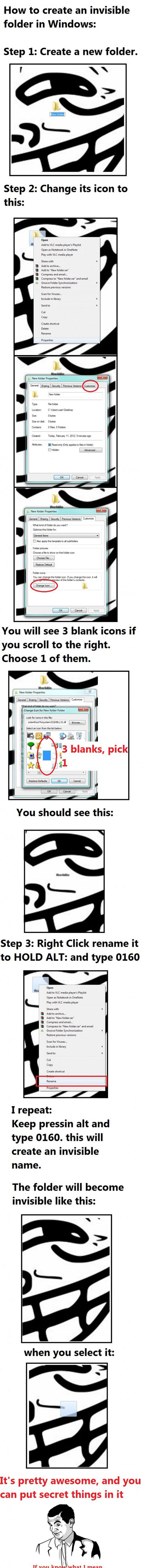 How to create a invisible folder