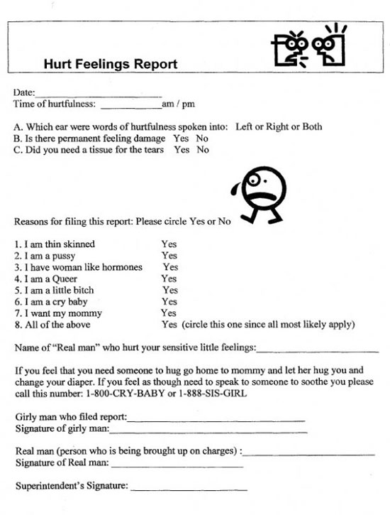 hurt feelings form 4028