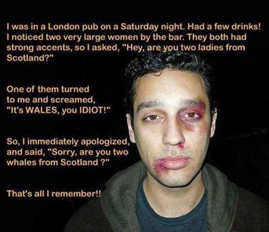 Ich war Samstag-Nacht in einem Londoner Pub - WinFail Bild