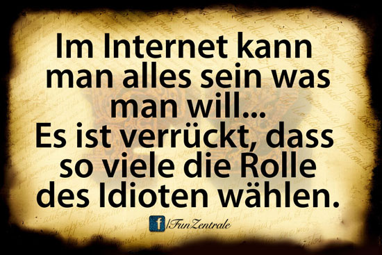Idioten Internet Spruch Funzentrale