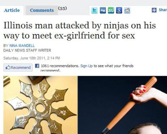 illinois man attacked by ninjas