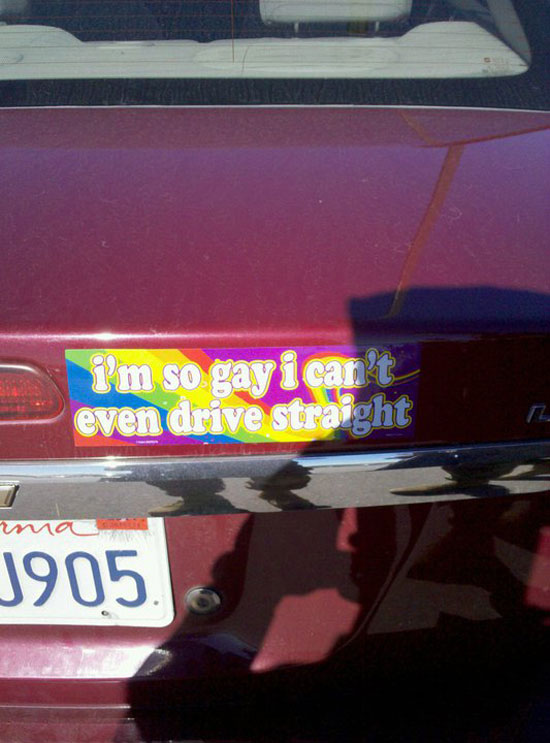 im so gay i cant even drive stright