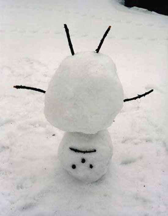 Kopfstand Schneemann