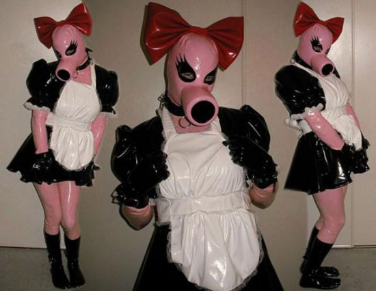 latex fetish pig