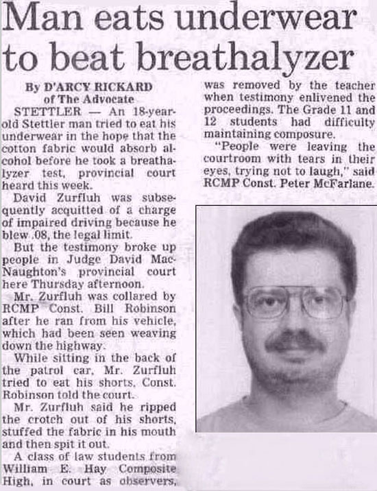 man eats his own underwear